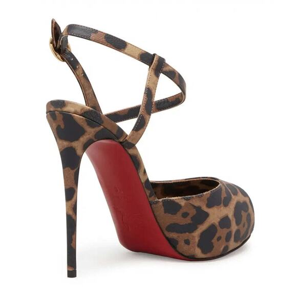 Christian Louboutin Jenlove Alta 120 Brown Strap Platform Sandal Heel Pump 36.5 - Picture 10 of 12
